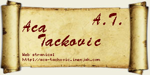 Aca Tacković vizit kartica